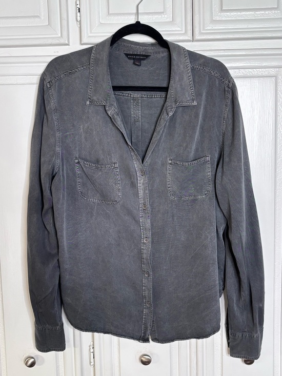 Rock & Republic Tops - Rock & Republic Gray Button-Down Shirt